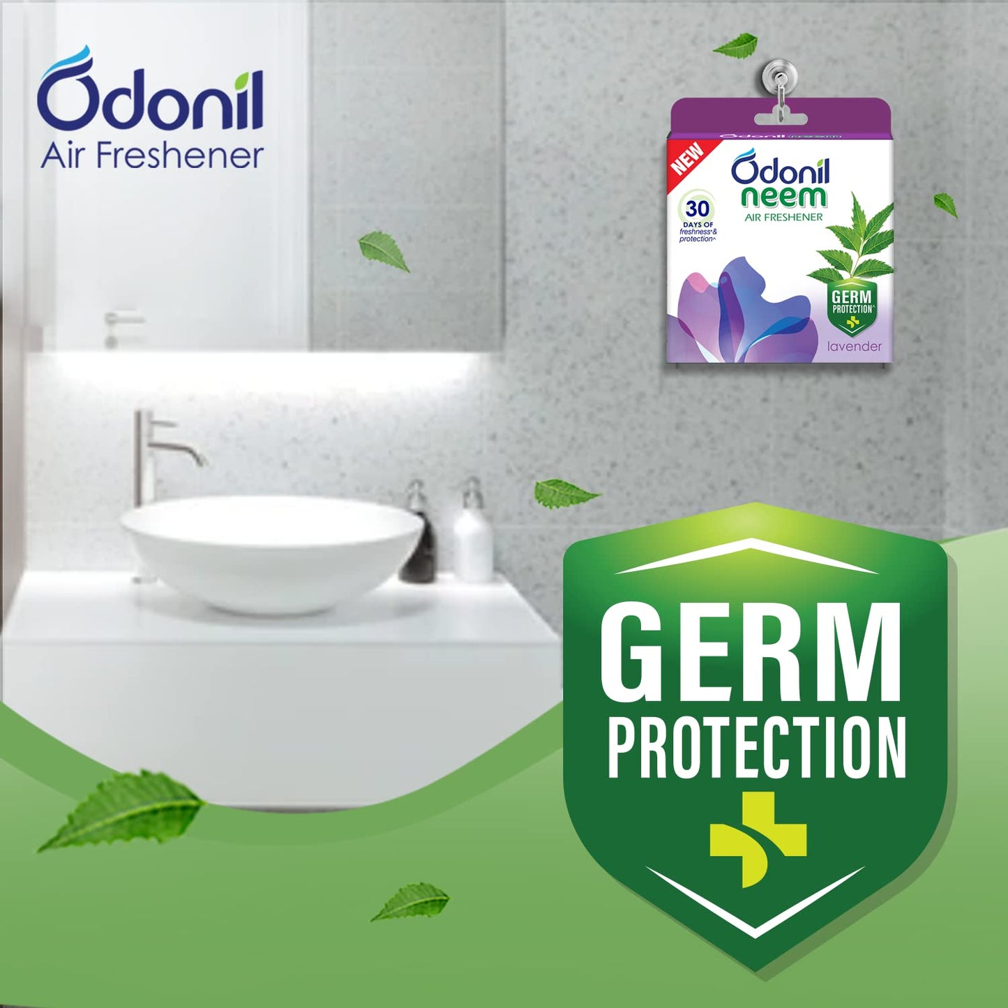 Odonil Bathroom & Toilet Air Freshener Neem Mixed Fragrance Blocks - 192g (48g, Pack of 4) | Fragrances- Jasmine, Lavender, Orchid, Rose| Long Lasting Fragrance | Lasts upto 30 days | Germ Protection