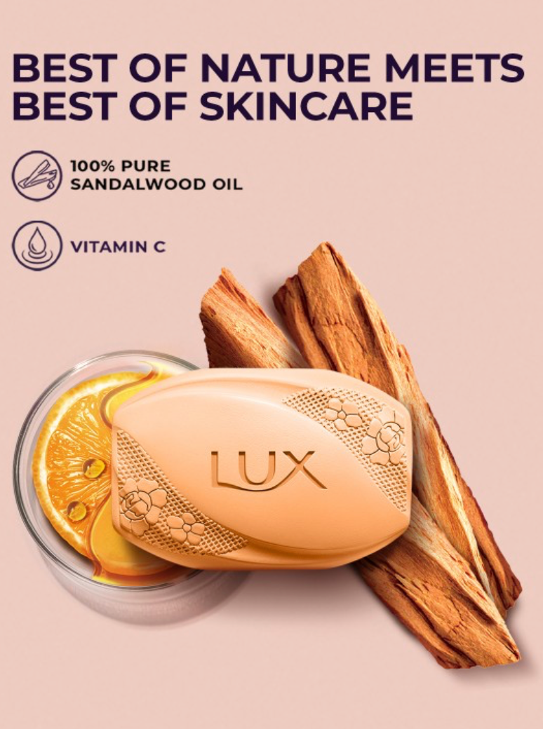 LUX Set of 3 Sandalwood with Vitamin C Bath Soaps
