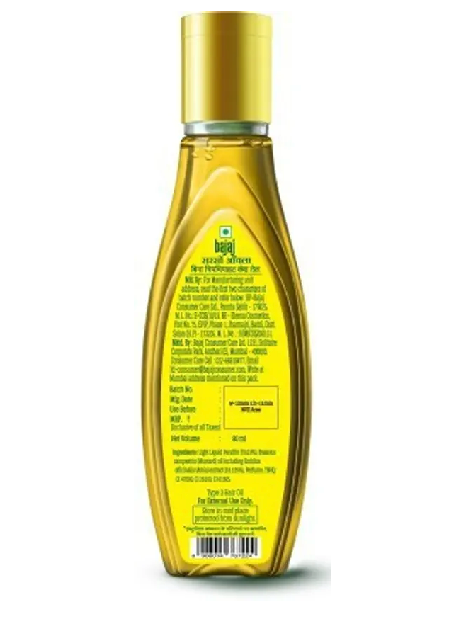 BAJAJ Sarson Amla Hair Oil ,80 ml x Pack of 5 Hair Oil (400 ml)
