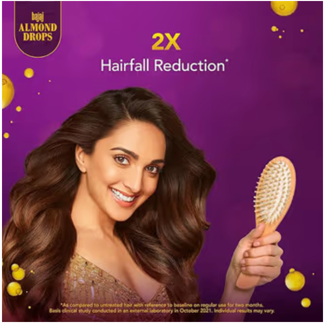 Bajaj Almond Drops Almond Oil 6X Vitamin E Nourishment Non Sticky Hair Oil For Hair Fall Control