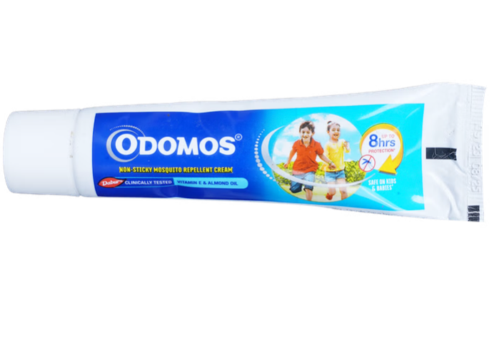 Odomos Non-Sticky Mosquito Repellent Cream with Vitamin E & Almond Oil