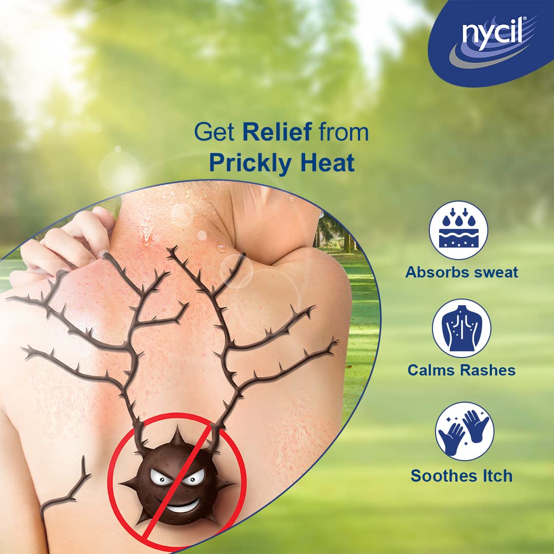 Nycil Classic Prickly Heat Talcum Powder, 150g (Cool Herbal 60g Free)