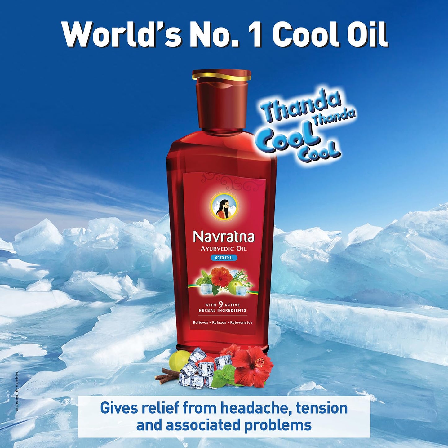Navratna Ayurvedic Cool Hair Oil with 9 Active Herbal Ingredients 90 ml
