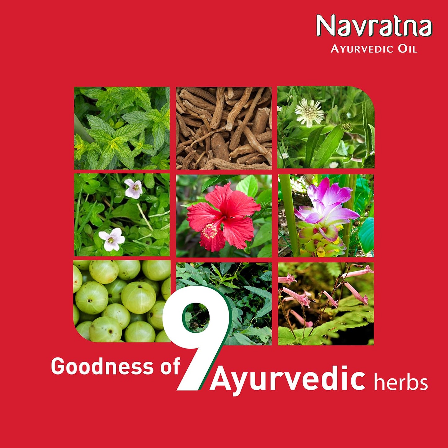Navratna Ayurvedic Cool Hair Oil with 9 Active Herbal Ingredients 90 ml