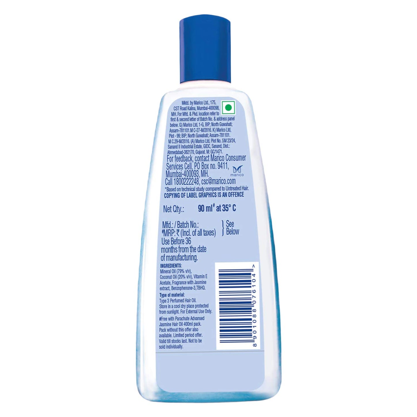 Parachute Advansed Jasmine Coconut Non-Sticky Hair Oil 90 ml