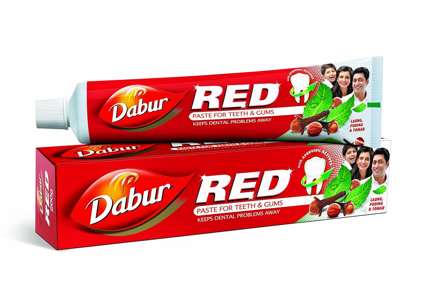 Dabur Red Toothpaste - 50g | World's No.1 Ayurvedic Paste | Fluoride Free| Helps in Bad Breath Treatment, Cavity Protection, Plaque Removal | For Whole Mouth Health Pack of 10