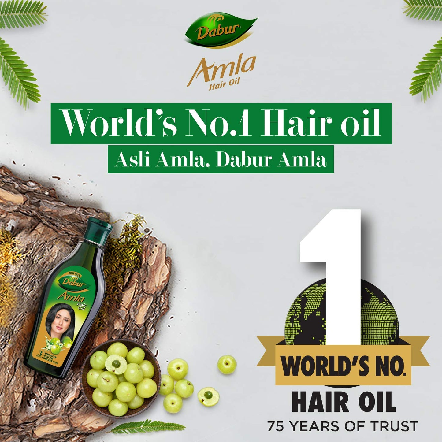 Dabur Amla Hair Oil - for Strong , Long and Thick Hair - 90ml Pack of 5