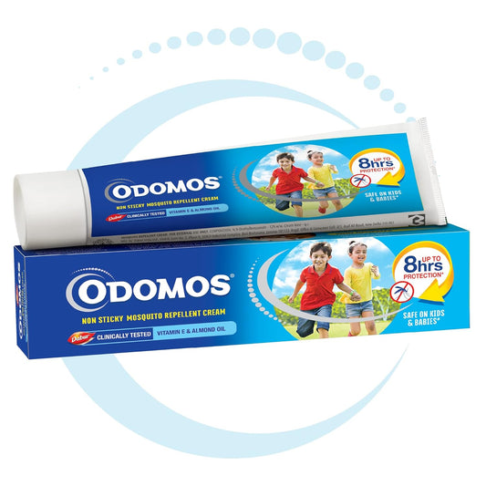Odomos Non-Sticky Mosquito Repellent Cream With Vitamin E & Almond - 100 Gm