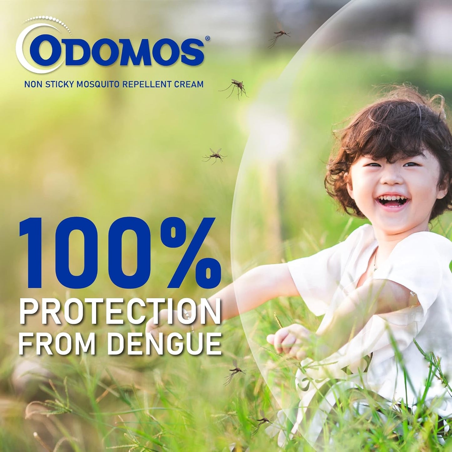 Odomos Non-Sticky Mosquito Repellent Cream With Vitamin E & Almond - 100 Gm