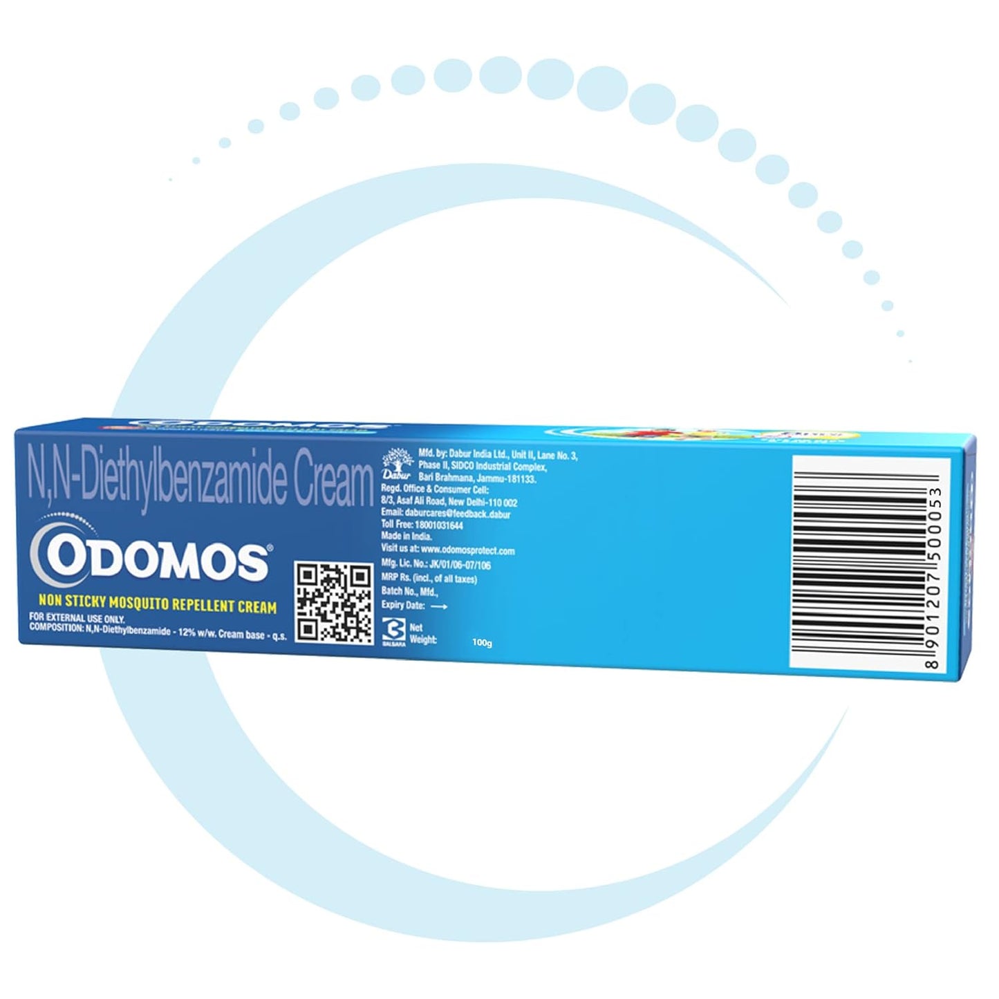 Odomos Non-Sticky Mosquito Repellent Cream With Vitamin E & Almond - 100 Gm