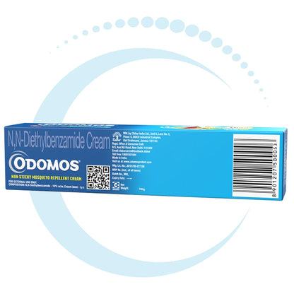 Odomos Non-Sticky Mosquito Repellent Cream With Vitamin E & Almond - 100 Gm